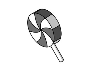 Lollipop isometric design icon. Vector web illustration. 3d colorful concept