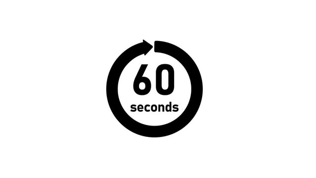 Clock , timer (time passage , waiting time) animation (4K) | 60 seconds