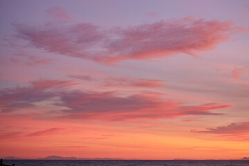 Naklejka na ściany i meble sunset. pink sky 