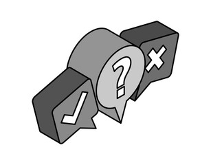 Quiz isometric design icon. Vector web illustration. 3d colorful concept