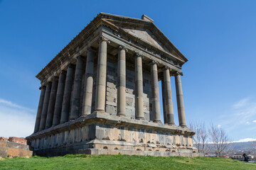 Fototapeta na wymiar Temple of Garni - a pagan temple in Armenia was built in the first century ad by the Armenian king Trdat. Garni, Armenia