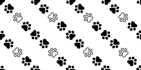 dog paw seamless pattern footprint cat french bulldog icon vector puppy kitten cartoon doodle isolated tile background repeat wallpaper illustration design clip art