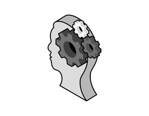 Think isometric design icon. Vector web illustration. 3d colorful concept