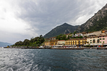 Fototapeta na wymiar Garda lake mountain landscape, Sirmione, Italy