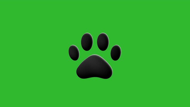 Animal paw with claws loop animation with alpha channel. Veterinary icon, pet shop, pet vet.