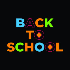 Colorful Back to School Text on Black Background