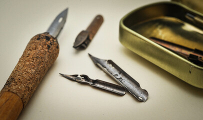 Nibs, Nib Box, Nib Holder - Calligraphy Set 1