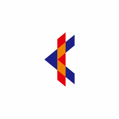 letter k mosaic colorful linked logo vector
