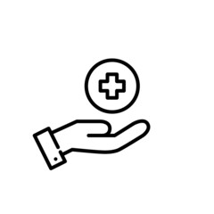 Healthcare insurance. Medical coverage. Pixel perfect, editable stroke line icon