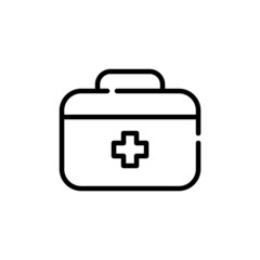 Paramedic first-aid kit. Pixel perfect, editable stroke line icon