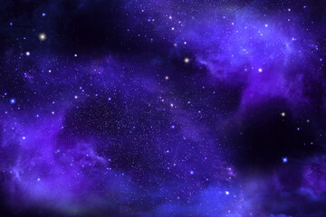Fototapeta na wymiar Nebula and stars in night sky, abstract background