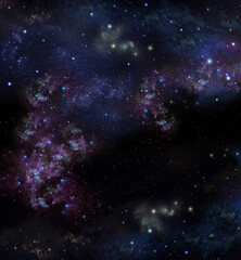 Nebula and stars in night sky, abstract background