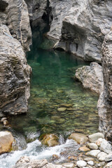 Fototapeta na wymiar Incredible Viamala canyon in Grison in Switzerland
