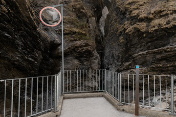 Spotting platform at the Viamala canyon in Grison in Switzerland