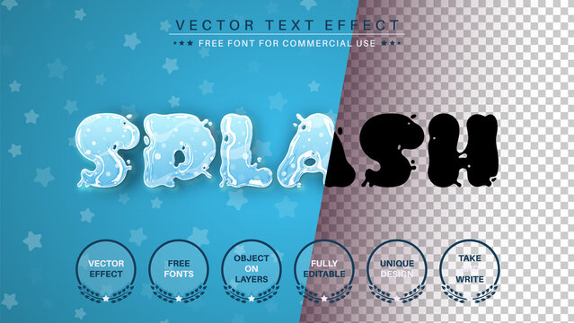 Water Splash - Editable Text Effect, Font Style