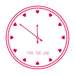 red clock isolated on white