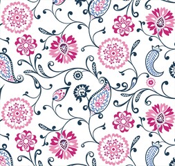 Fototapeta premium traditional paisley floral pattern, textile , Rajasthan, royal India 