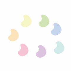 illustration of liquid multicolored bubbles isolated on a white background, flat design style, shape abstract graphic elements