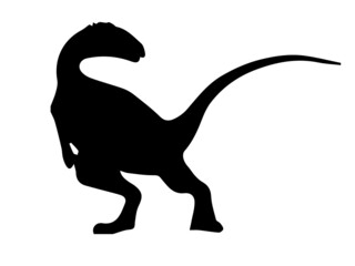 Black Dinosaur Vector Illustration. Silhouette Dinosaur Vector.