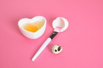 egg-based face, hair and body mask, do-it-yourself natural cosmetics concept