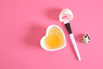 egg-based face, hair and body mask, do-it-yourself natural cosmetics concept