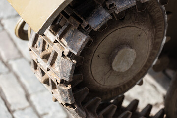 tank tracks close-up. military equipment