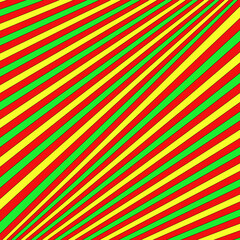 Obraz premium Diagonal striped illustration. Repeated color slanted lines background. Surface pattern design with linear ornament. Colorful disco lights motif. Stripes wallpaper. Angle rays. Pinstripes vector art.