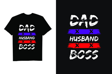 Obraz premium Happy fathers day typography quotes t-shirt design print ready vector