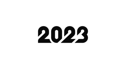 Modern futuristic 2023 numbers in sport sharp style vector illustration isolated for design holiday new year cards and web banners