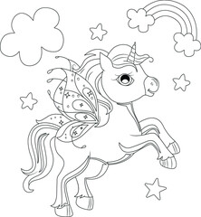 unicorn coloring book page