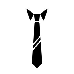 Necktie icon. Tie with diagonal stripes and shirt collar. Vector Illustration