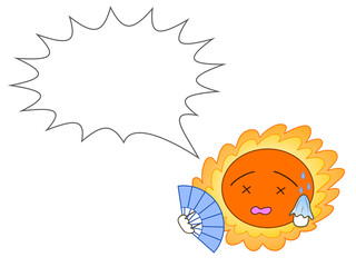 暑がっている太陽（吹き出し）