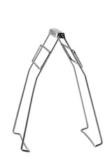 Serving kitchen tongs on white.