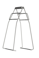 Serving kitchen tongs on white.