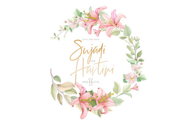 hand drawn lily wreath background design