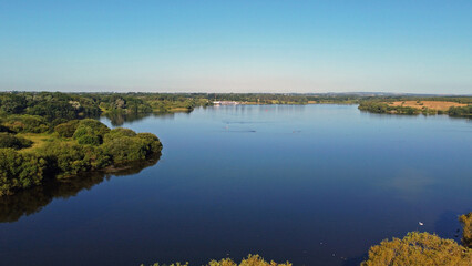 Pretty Pennington Flash Country Park nature reserve In Leigh Greater Manchester	Showing the blue flash 