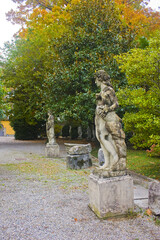 Park of Villa Olmo at Lake Como in city Como
