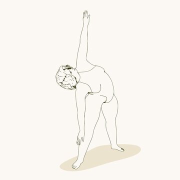 recommend clip art: Beautiful plus size woman wearing underwear or swimsuit. Body positive concept. Attractive overweight girl doing stretching exercise. For Fat acceptance movement.