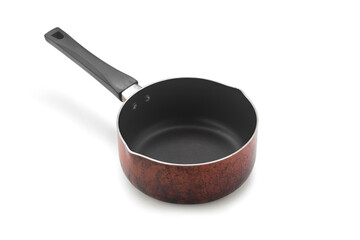 empty cooking pan on white.