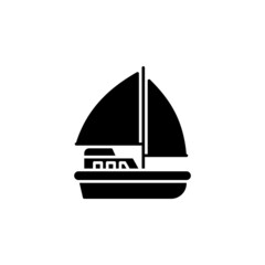 sail boat vector icon. transportation and vehicle icon solid style. perfect use for icon, logo, illustration, website, and more. icon design solid style