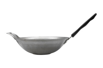 empty cooking pan on white.