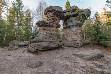 Fototapeta na wymiar Amazing rock in the Vosges massif. The Stone Gate.