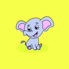 cute baby elephant cartoon character