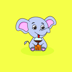 cute baby elephant cartoon character
