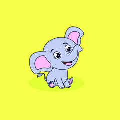 cute baby elephant cartoon character