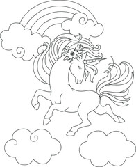 unicorn coloring page for adult and kids