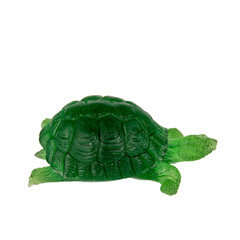 glass turtle sculpture home decor element isolated on white