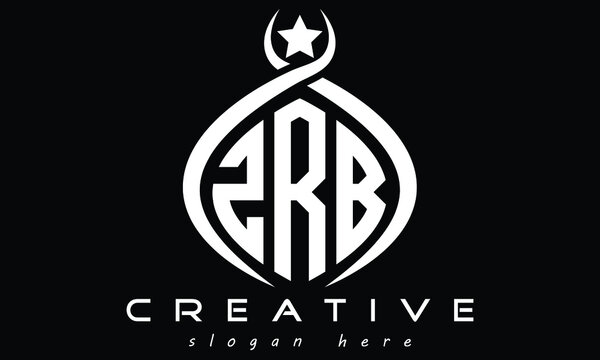 ZRB three letters monogram curved initial oval logo design, geometric minimalist modern business shape creative logo design