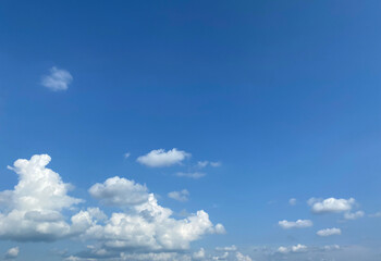 white clouds background blue sky in afternoon of rainy season