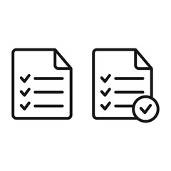 Checklist vector icon. Document icon. Black illustration isolated on white background for graphic and web design.